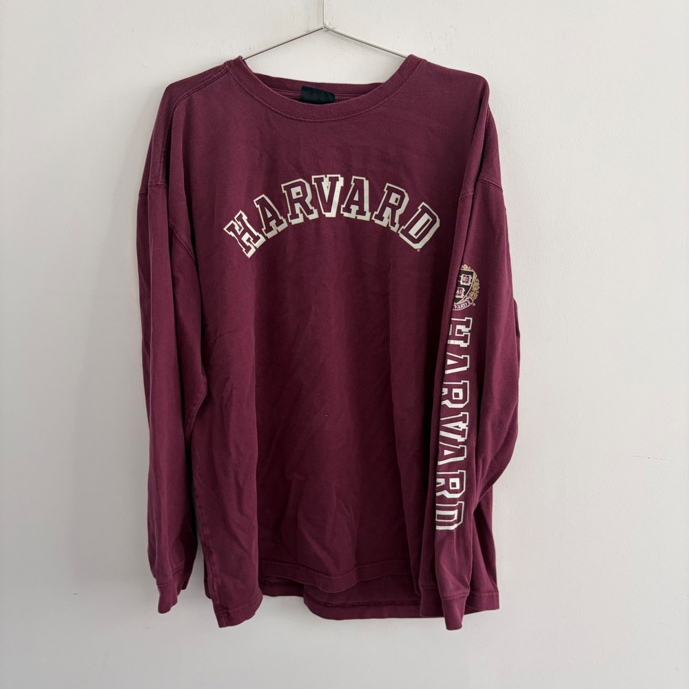 Jansport Harvard University Long Sleeve Graphic T-Shirt Maroon Mens XL